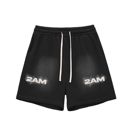 Sun Fade Raw Edge Cotton Shorts